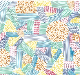 原创抽象线条手绘无缝连接花型