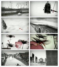 水墨风格LED大屏幕视频背景