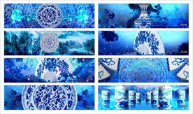 青花瓷led背景视频素材