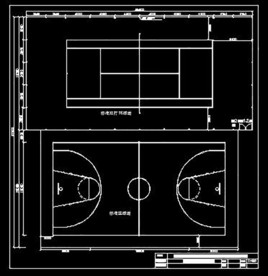 消防大队网球场、篮球场平面图