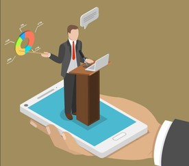 远程培训师演讲师插画设计