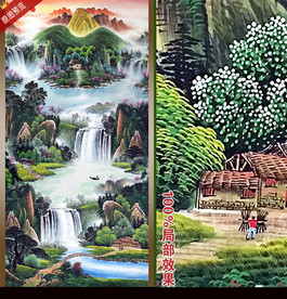 聚宝盆玄关水墨画