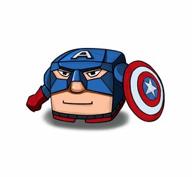 手绘方盒子美国队长