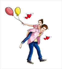 手绘情侣