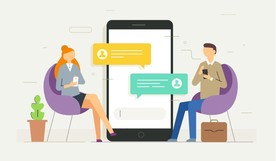 信息化时代消息推送插画