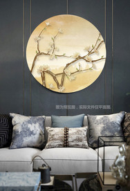 奢华金色工笔花鸟装饰画无框画