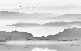 大尺寸高清意境抽象山水画