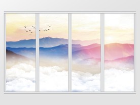 新中式山水移门