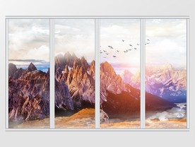 大理石纹山水移门