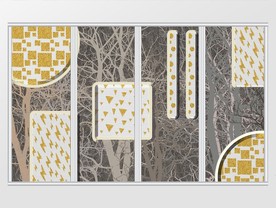 现代大气简约3D立体几何树移门