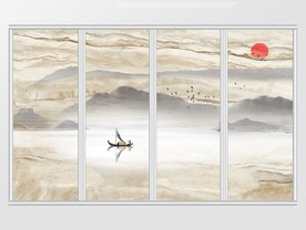 大理石纹理风景移门