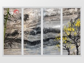 大理石纹理梅花移门