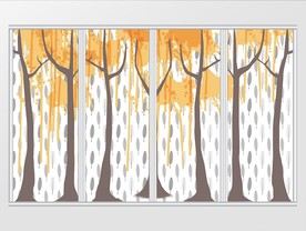 现代几何抽象唯美小树移门