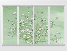 北欧花卉树枝移门