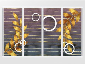 现代大气金箔叶子移门