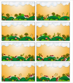 儿童动画卡通蓝天气球视频背景