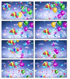 儿童动画卡通蓝天气球视频背景