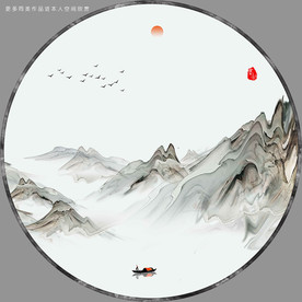 高清禅意山水装饰画挂画