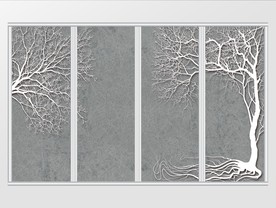 简约树木树枝剪影移门