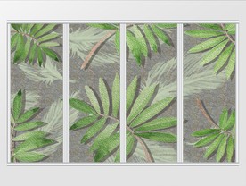 唯美大气手绘植物移门