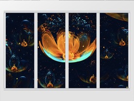 时尚简约炫彩花卉移门