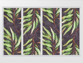 现代唯美绿植物移门