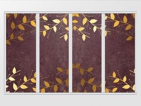 现代唯美金箔植物移门