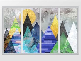 现代抽象几何风景移门