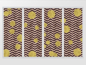 北欧抽象现代唯美金箔几何形移门