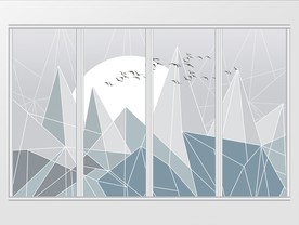 现代几何抽象风景移门