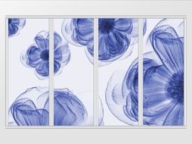 唯美蓝色花卉移门