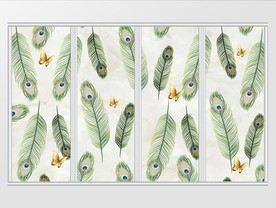 现代唯美简约羽毛移门