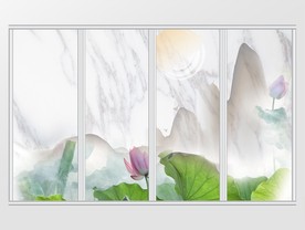 创意山水大理石移门