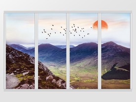 大理石纹山水移门