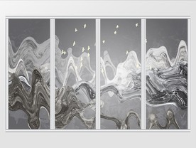 现代简约山川风景移门