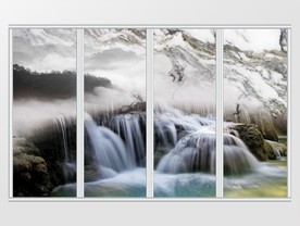 新式大理石山水大气移门