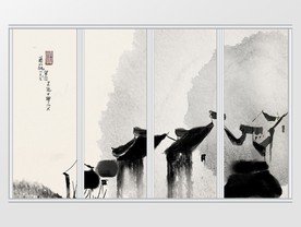 中式印象水墨画移门