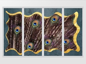 北欧抽象现代唯美羽毛移门