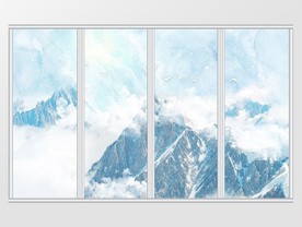 大理石山水画移门