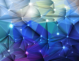 商业质感旋转菱形几何图形海报