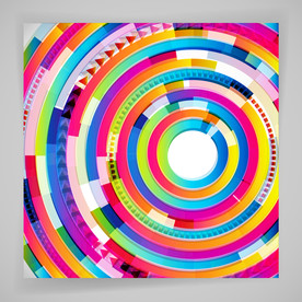 炫彩质感圆形不规则图形海报