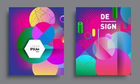 创意炫彩商业质感结合图形海报