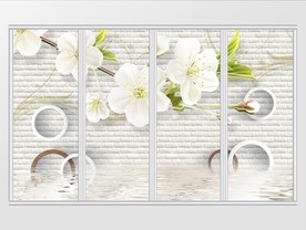 立体简约梨花移门