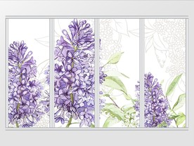 简约薰衣草水彩唯美花卉移门