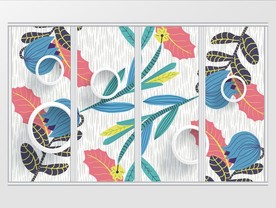 现代唯美简约花卉移门