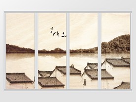 水墨诗意湖心移门