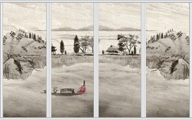 水墨天空之境游船倩女移门