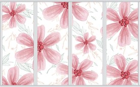 现代简约粉色手绘花卉移门