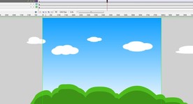 flash做飘动动画云飘动8秒