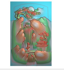 玉雕山水人物挂件诗人牌子精雕图